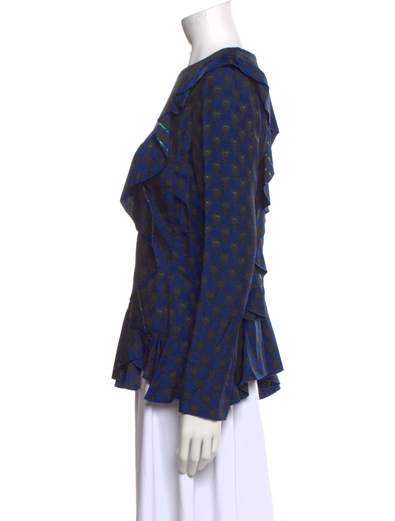 Lanvin Printed Bateau Neckline Blouse w/ Tags