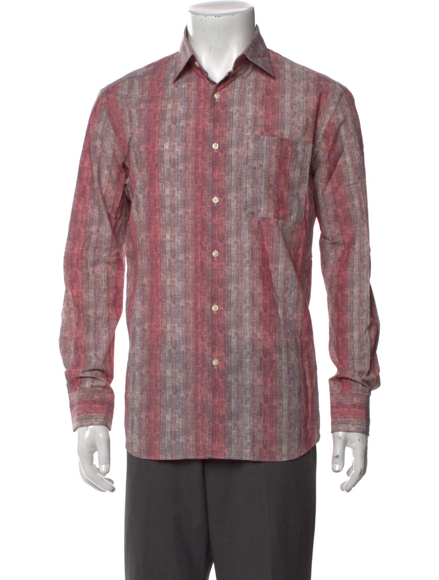 Lanvin Striped Long Sleeve Dress Shirt