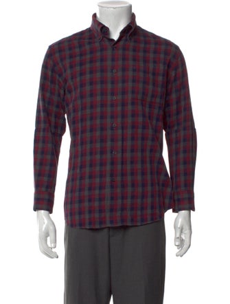 Lanvin Plaid Print Long Sleeve Shirt
