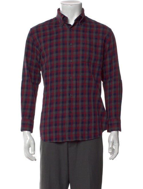 Lanvin Plaid Print Long Sleeve Shirt