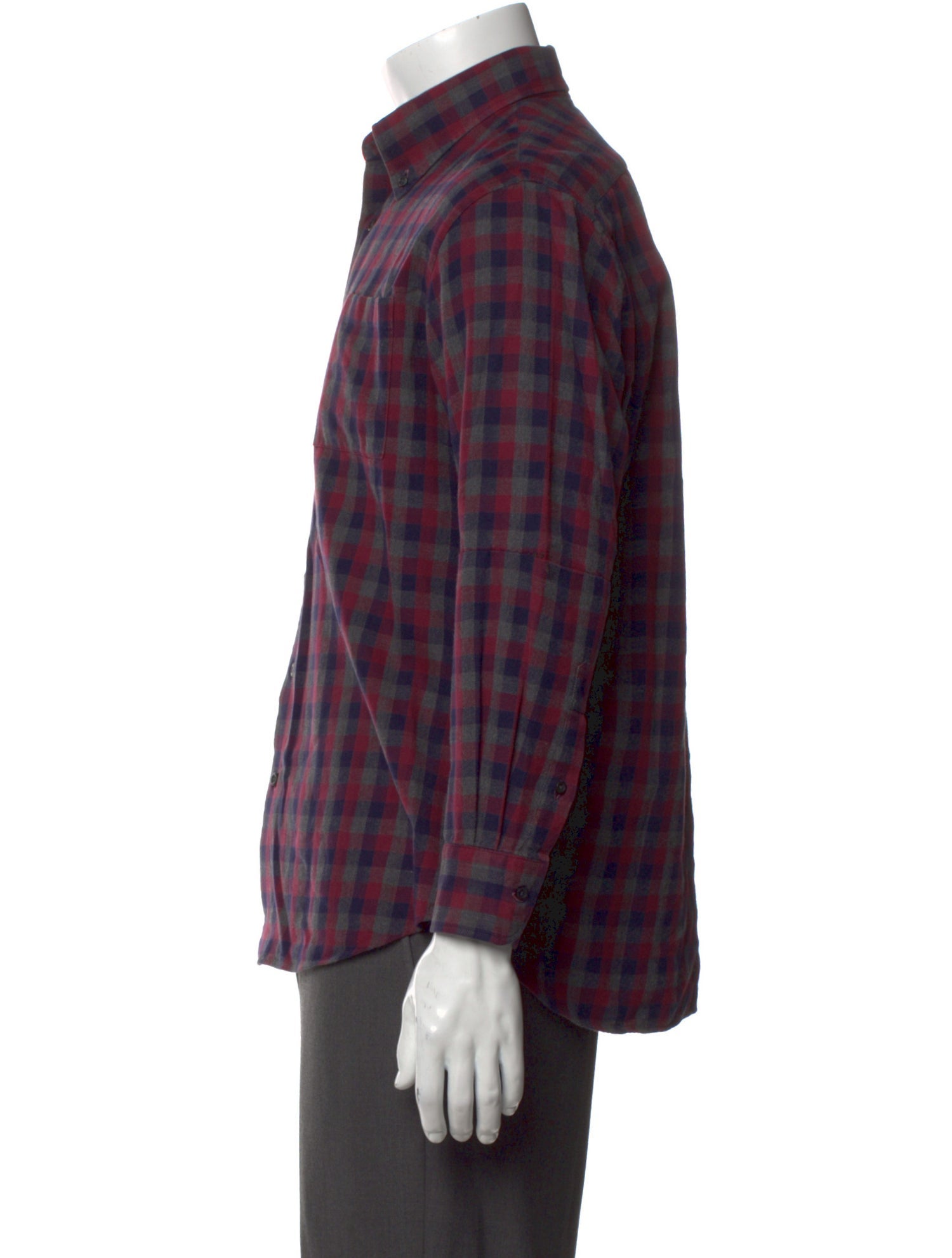 Lanvin Plaid Print Long Sleeve Shirt
