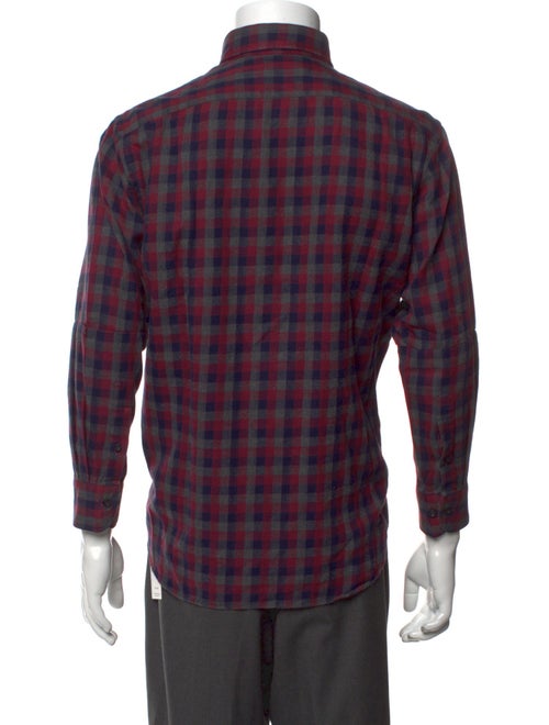 Lanvin Plaid Print Long Sleeve Shirt