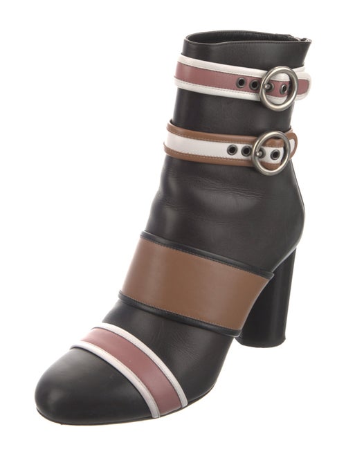 Lanvin Leather Striped Rain Boots