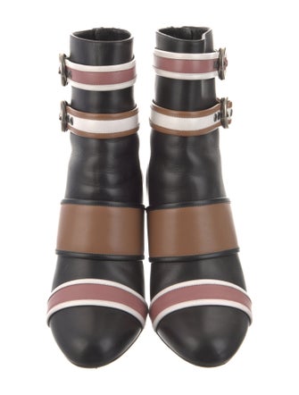 Lanvin Leather Striped Rain Boots