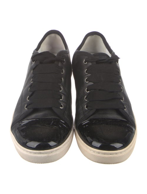 Lanvin Leather Grosgrain Trim Sneakers