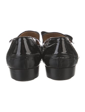 Lanvin Patent Leather Bow Accents Loafers