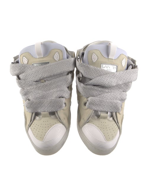 Lanvin Suede Colorblock Pattern Sneakers