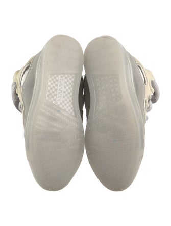 Lanvin Suede Colorblock Pattern Sneakers