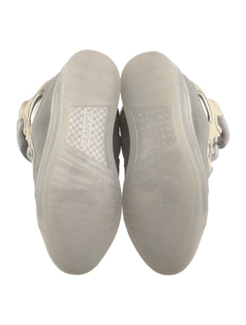 Lanvin Suede Colorblock Pattern Sneakers