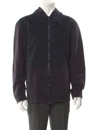 Lanvin Colorblock Pattern V-Neck Hoodie
