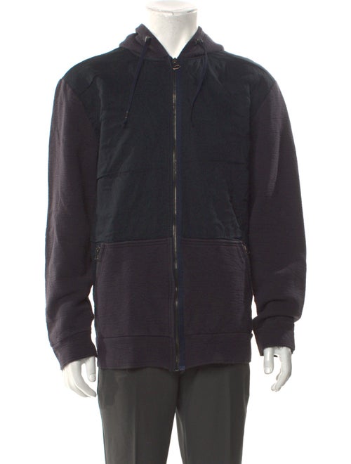 Lanvin Colorblock Pattern V-Neck Hoodie