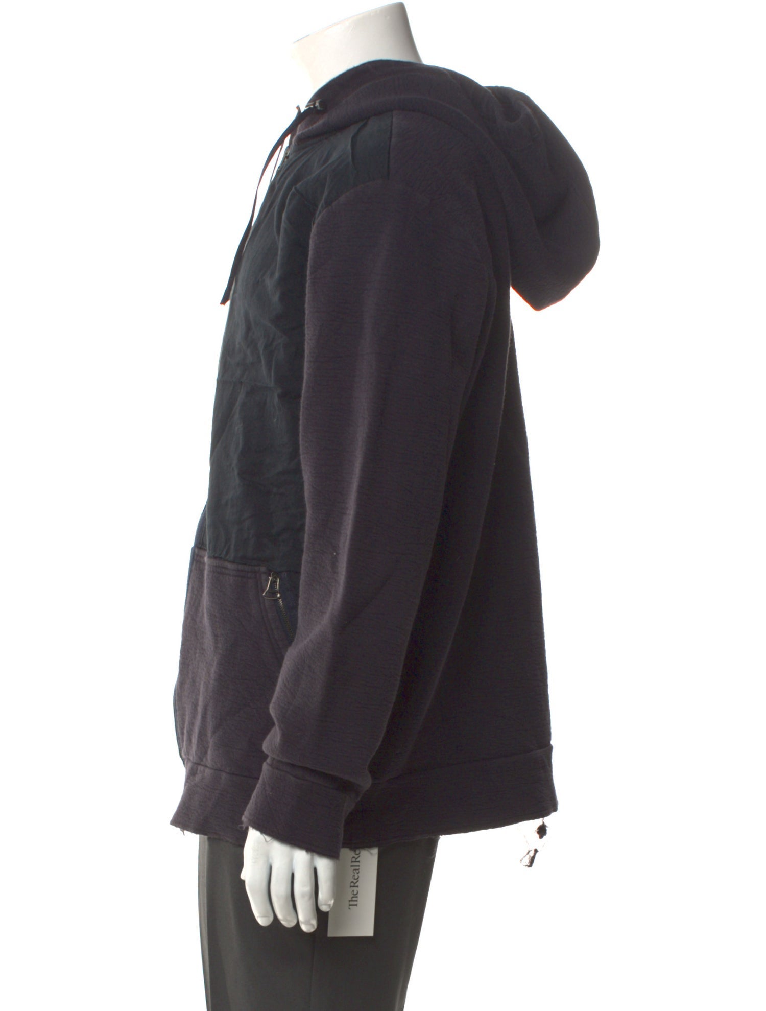 Lanvin Colorblock Pattern V-Neck Hoodie