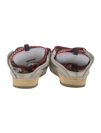 Lanvin Leather Colorblock Pattern Sneakers