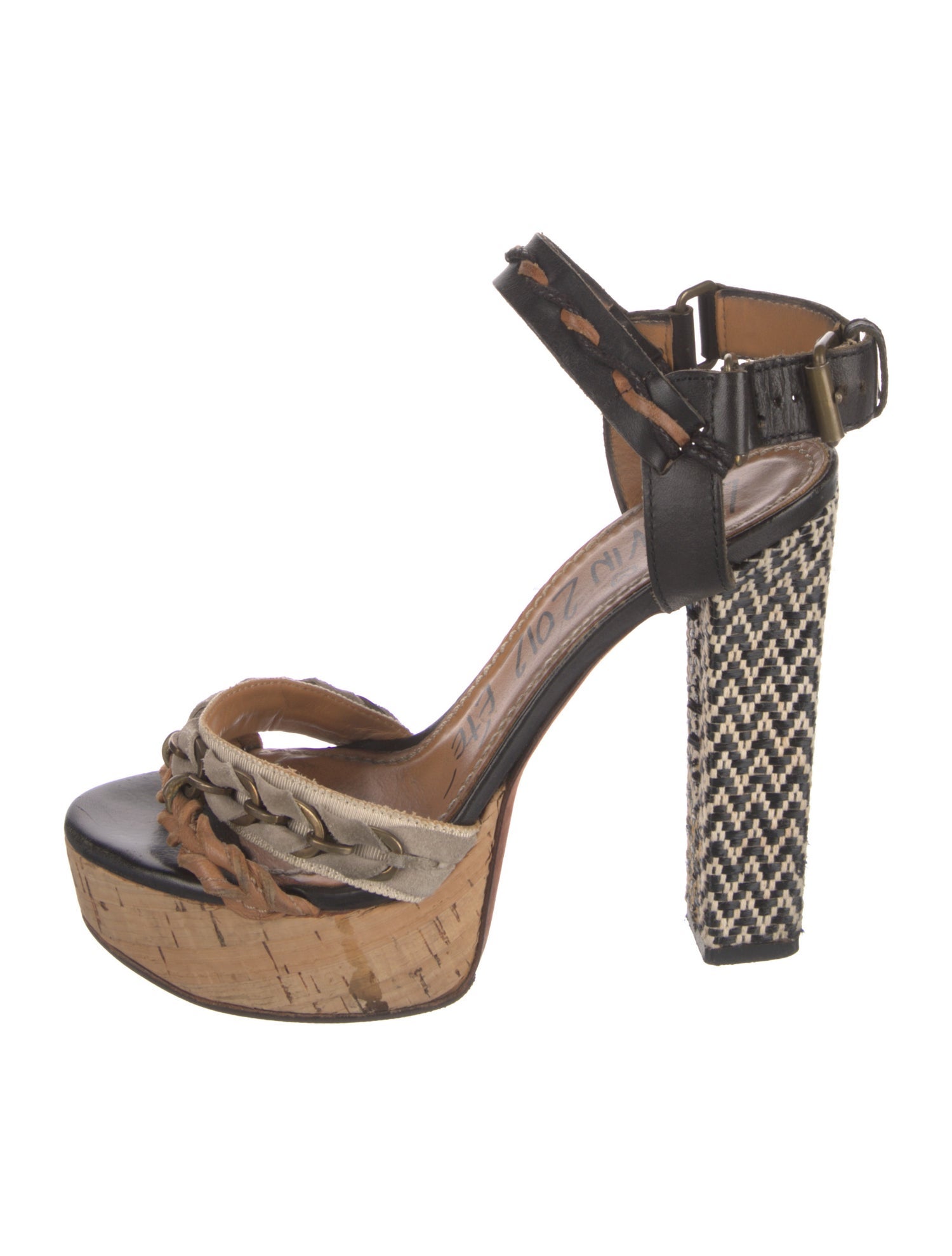Lanvin Leather Animal Print Sandals
