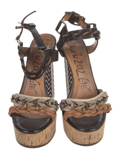 Lanvin Leather Animal Print Sandals