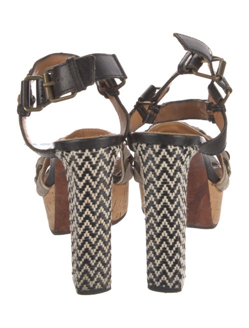 Lanvin Leather Animal Print Sandals