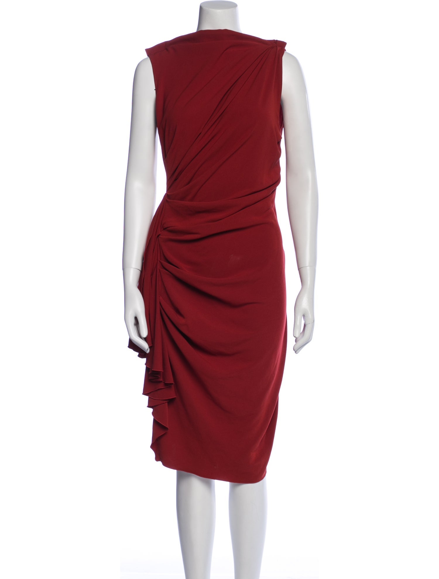 Lanvin Cowl Neck Knee-Length Dress