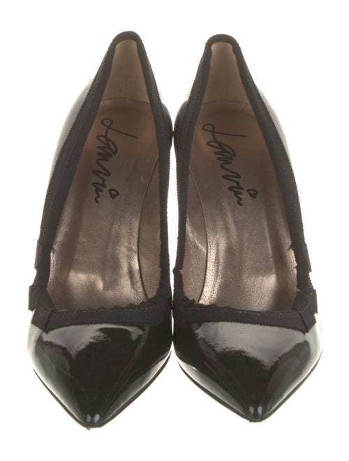Lanvin Patent Leather Grosgrain Trim Pumps