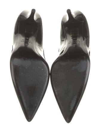 Lanvin Patent Leather Grosgrain Trim Pumps