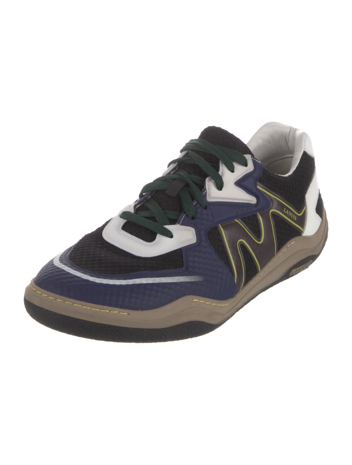 Lanvin Mesh Colorblock Pattern Athletic Sneakers