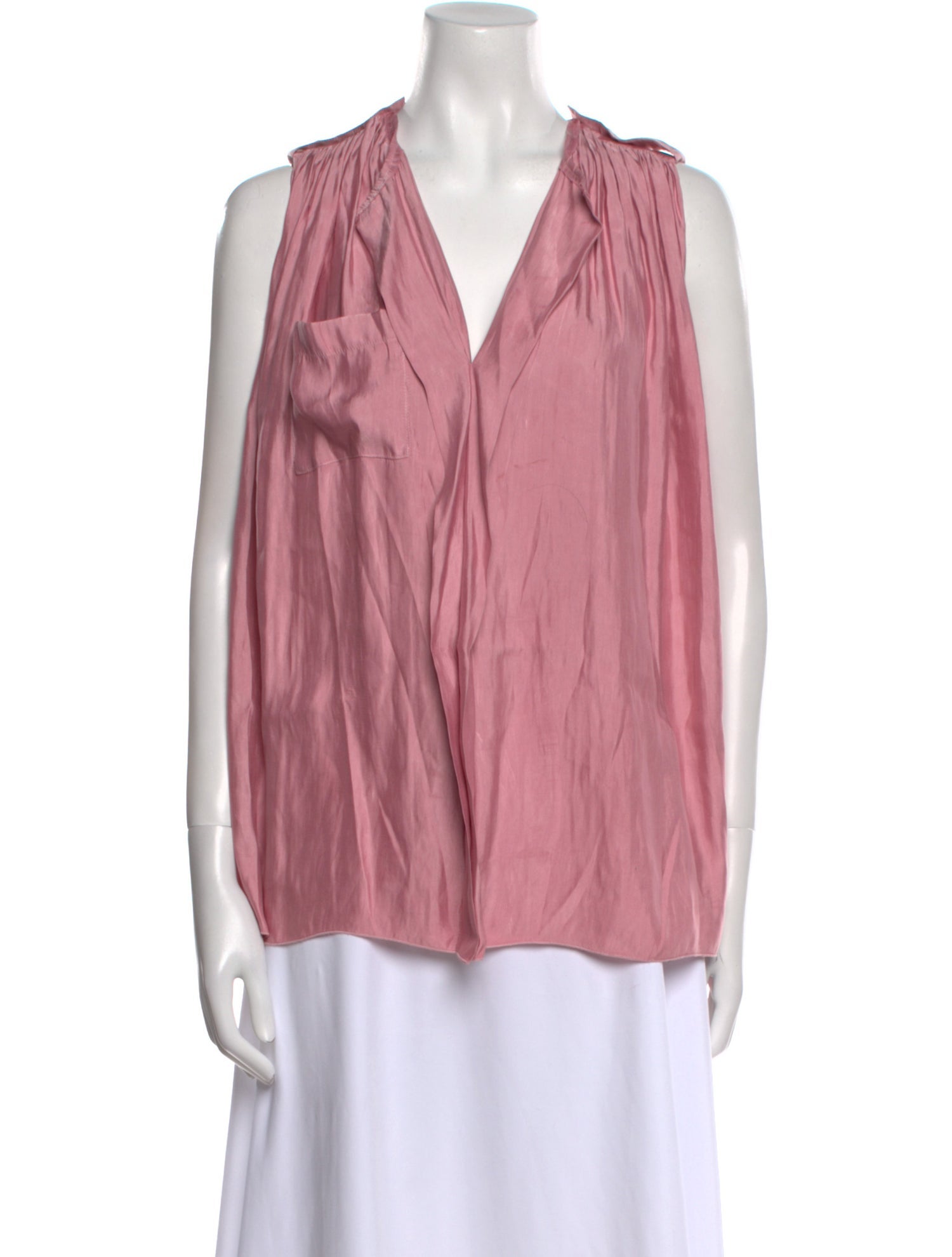 Lanvin V-Neck Sleeveless Blouse