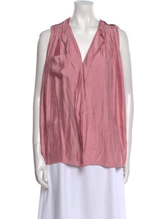 Lanvin V-Neck Sleeveless Blouse