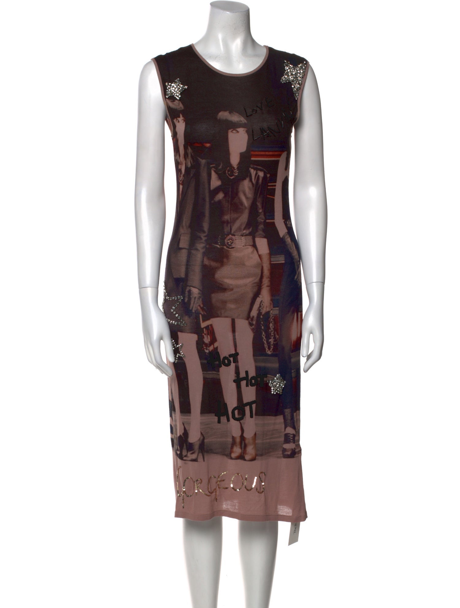 Lanvin Graphic Print Midi Length Dress