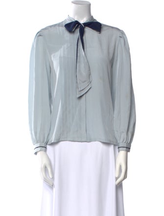 Lanvin V-Neck Long Sleeve Blouse