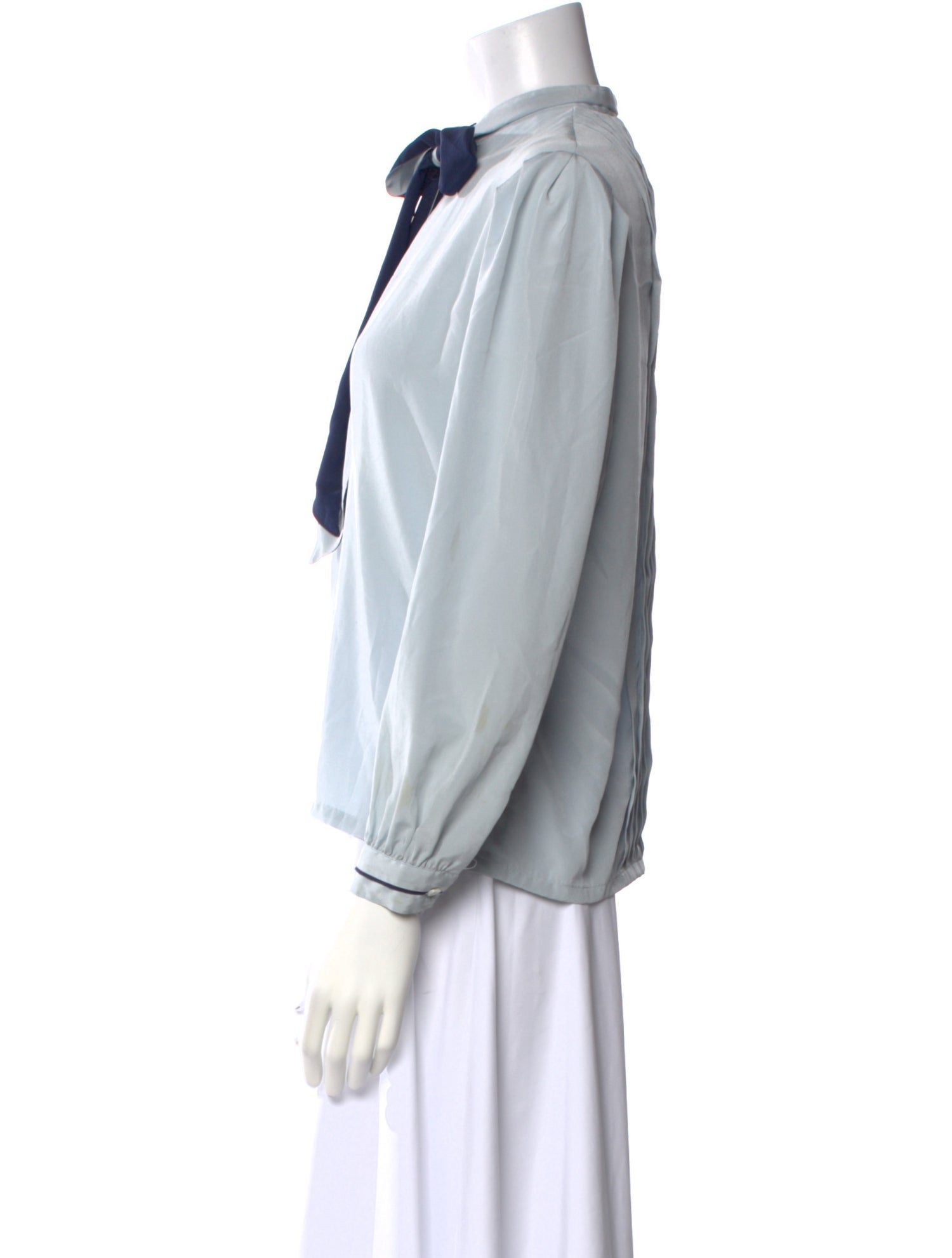 Lanvin V-Neck Long Sleeve Blouse