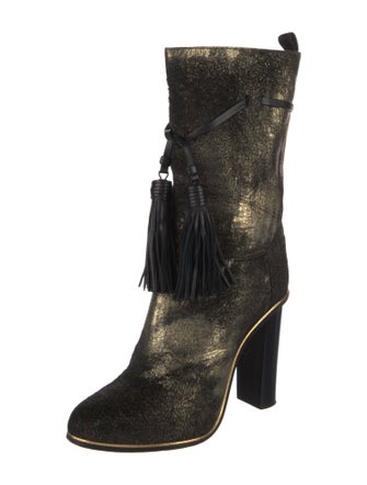 Lanvin Suede Tassel Accents Boots