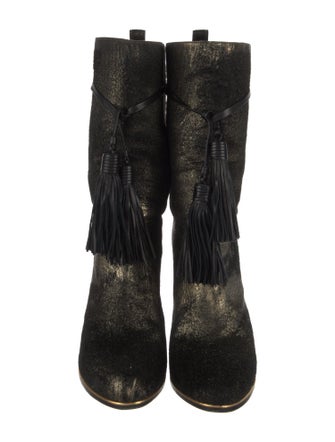 Lanvin Suede Tassel Accents Boots
