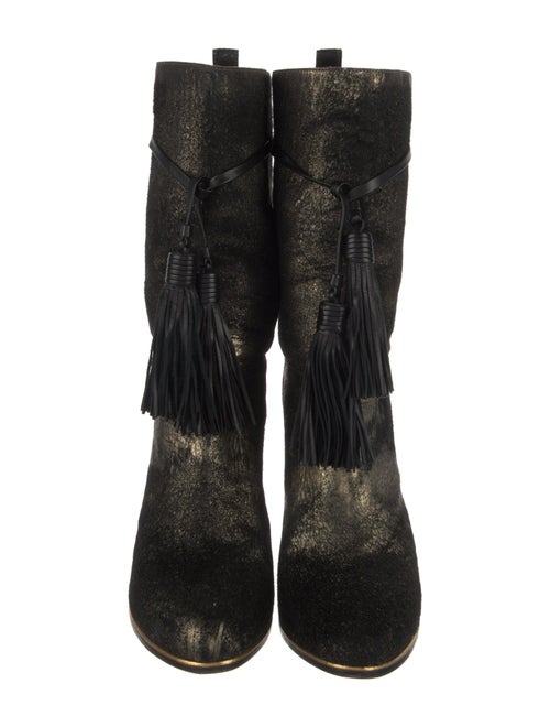 Lanvin Suede Tassel Accents Boots