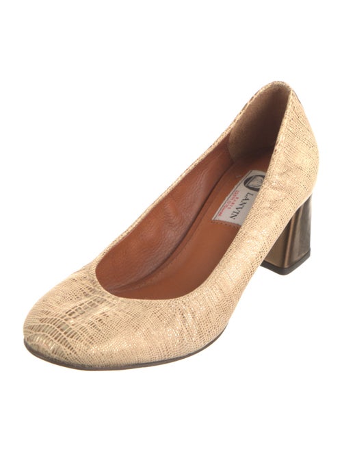 Lanvin Embossed Leather Animal Print Pumps