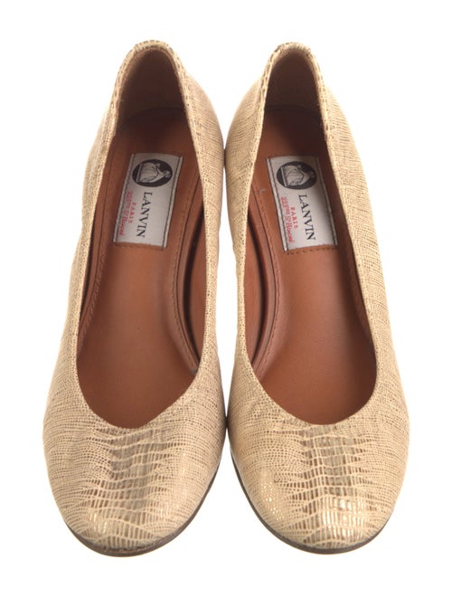 Lanvin Embossed Leather Animal Print Pumps