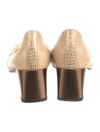 Lanvin Embossed Leather Animal Print Pumps