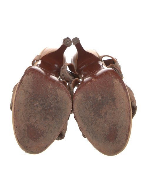 Lanvin Leather Animal Print Slingback Sandals