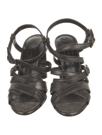 Lanvin Lizard Animal Print Slingback Sandals