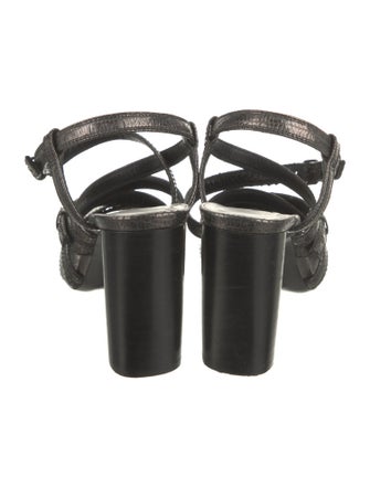 Lanvin Lizard Animal Print Slingback Sandals