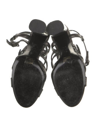 Lanvin Lizard Animal Print Slingback Sandals