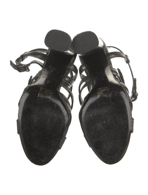 Lanvin Lizard Animal Print Slingback Sandals