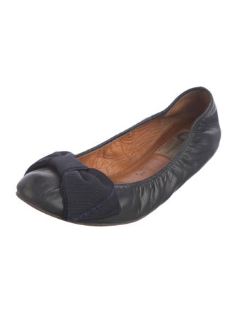 Lanvin Leather Animal Print Ballet Flats