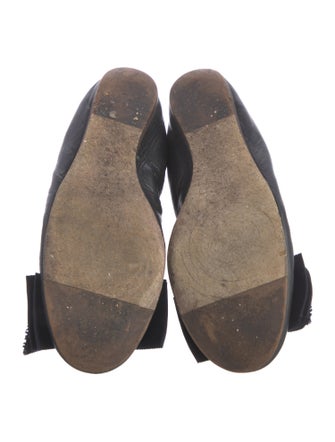 Lanvin Leather Animal Print Ballet Flats