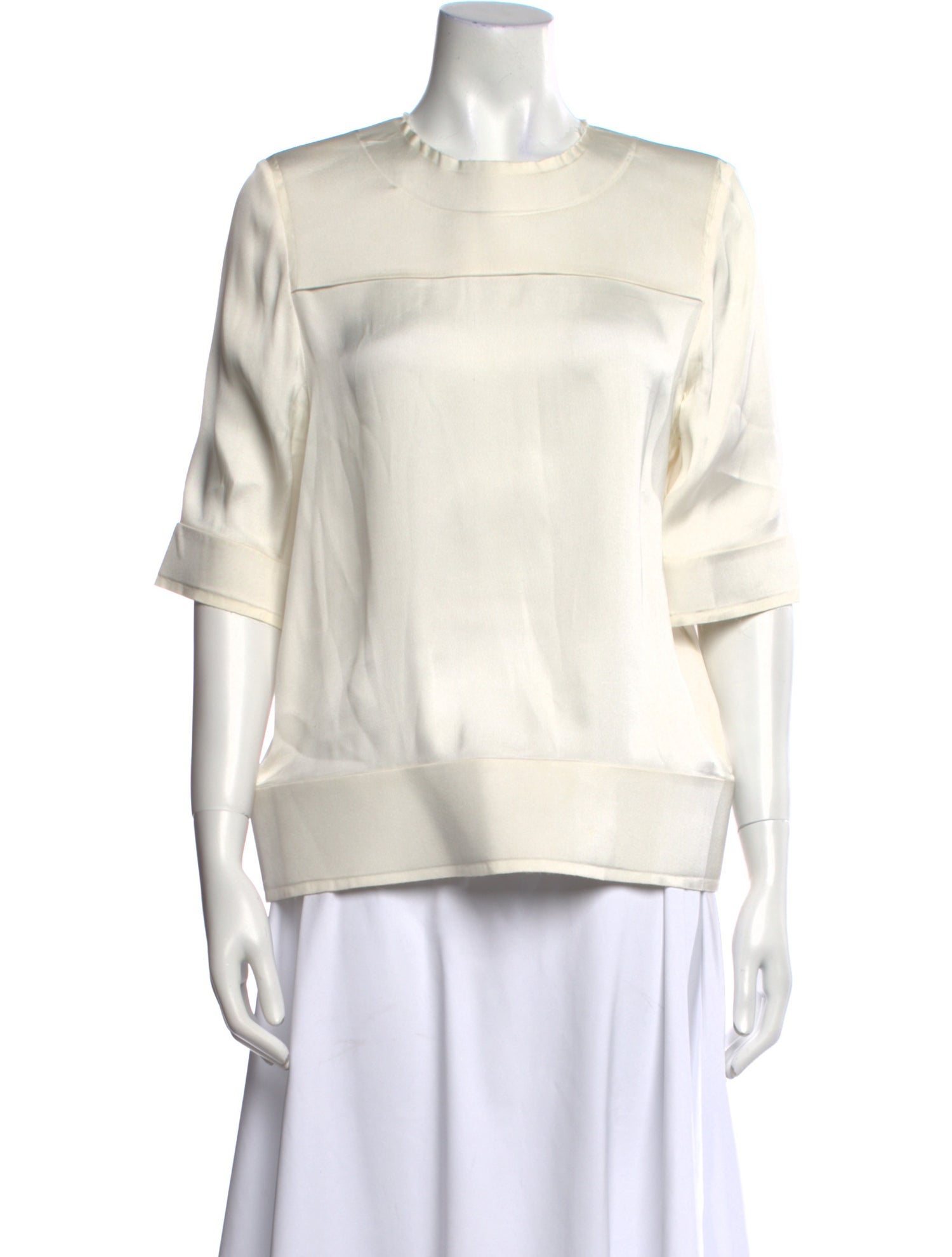 Lanvin Crew Neck Three-Quarter Sleeve Blouse