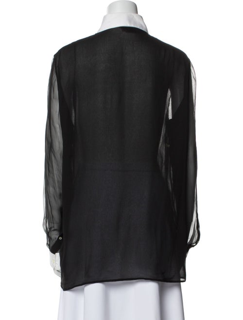 Lanvin Silk Long Sleeve Button-Up Top