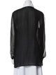 Lanvin Silk Long Sleeve Button-Up Top