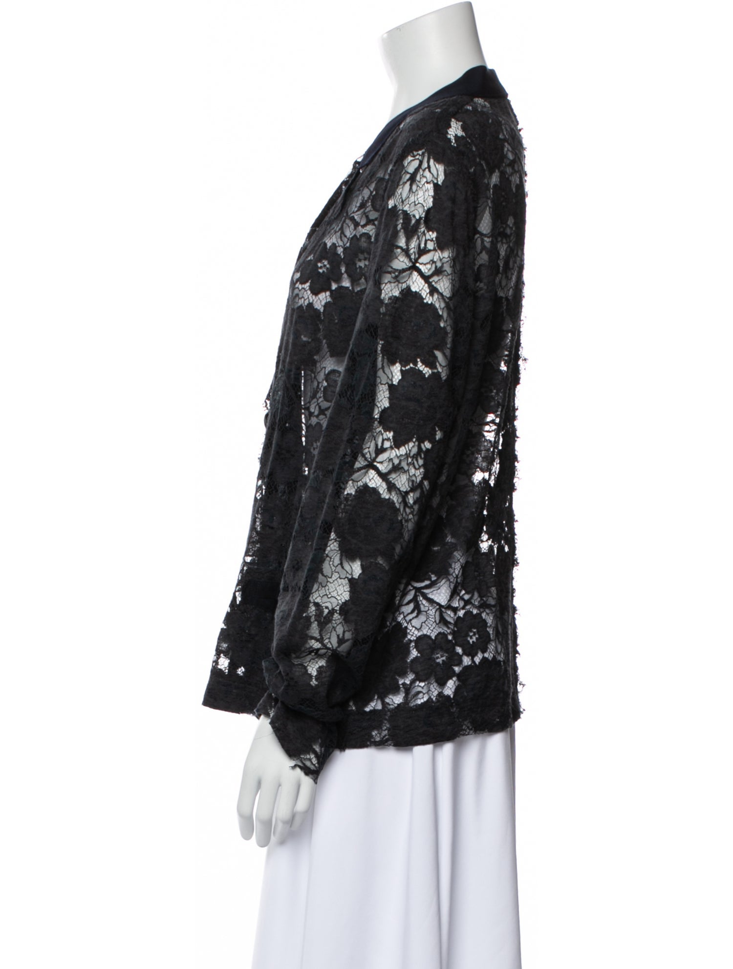 Lanvin Virgin Wool Lace Pattern Blouse