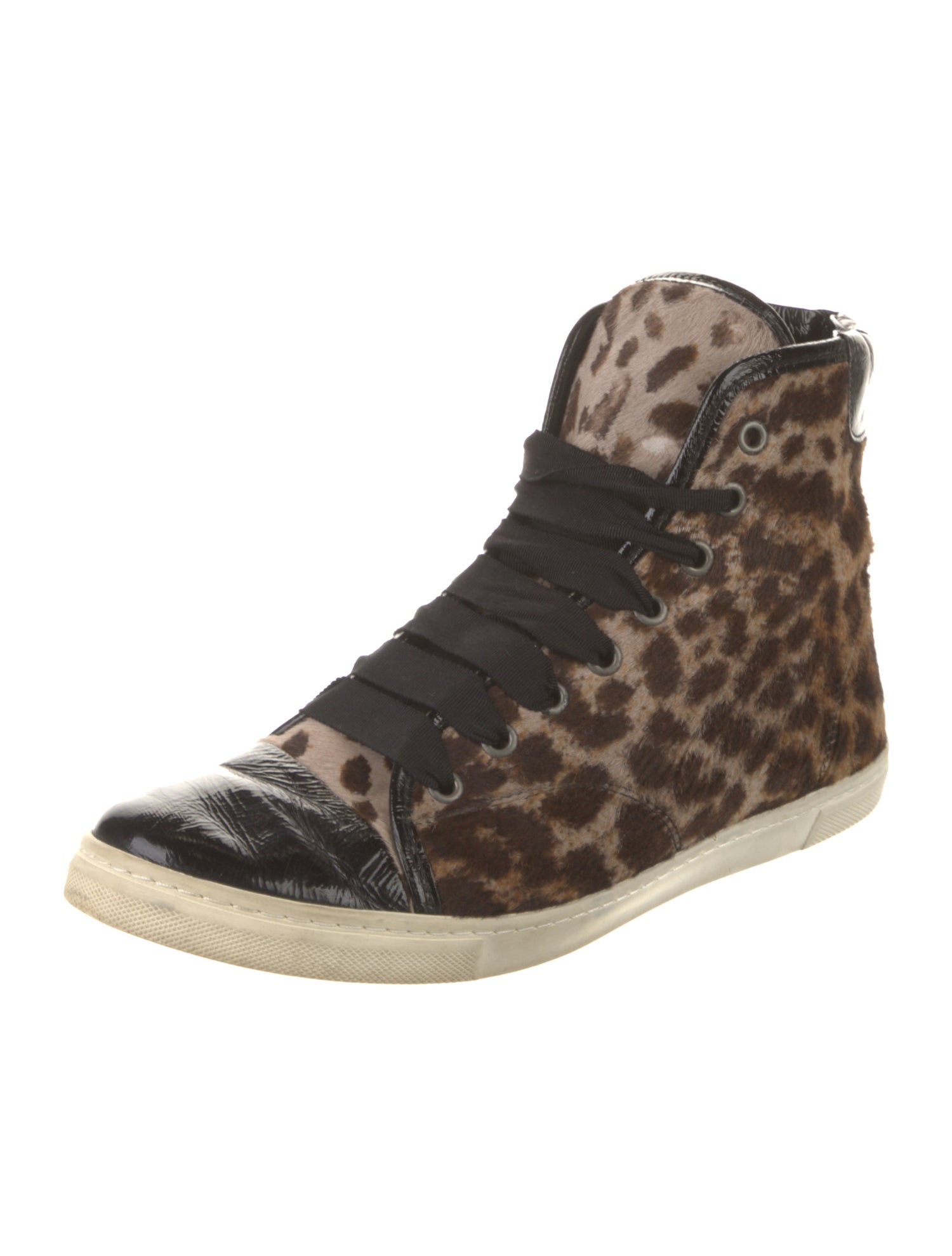 Lanvin Ponyhair Animal Print Sneakers
