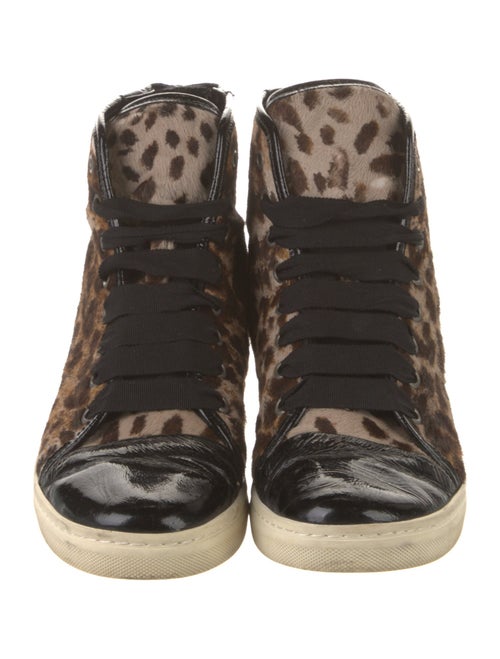 Lanvin Ponyhair Animal Print Sneakers