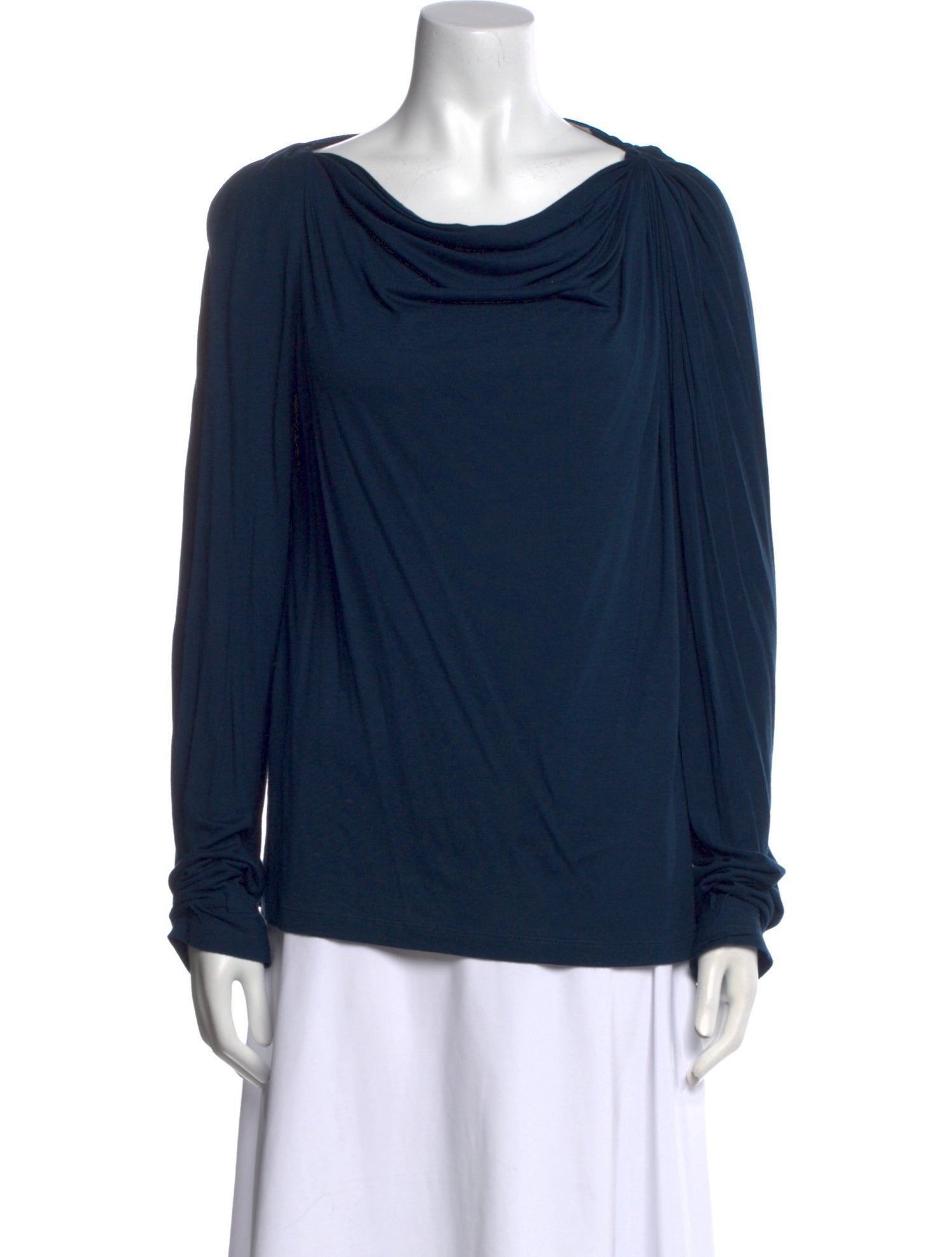 Lanvin Cowl Neck Long Sleeve Blouse