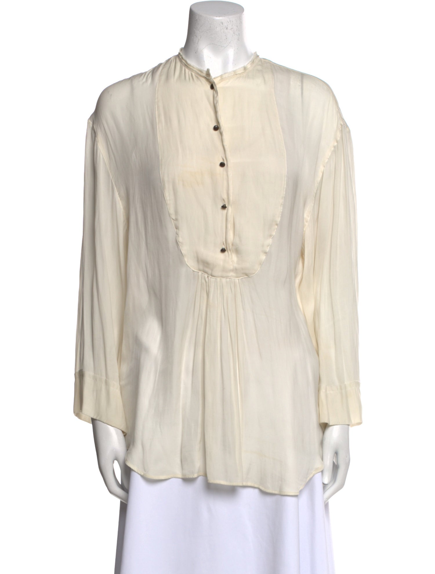 Lanvin Silk Mock Neck Polo